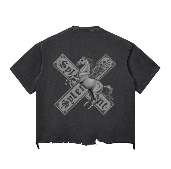 Snow Washed PRANCING Oversized Lifting Tee