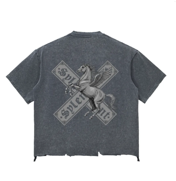 Snow Washed PRANCING Oversized Lifting Tee